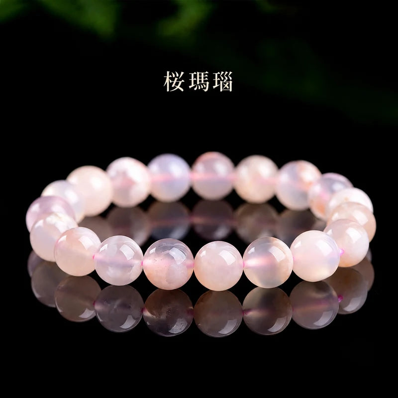 桜瑪瑙 ブレスレット｜やわらかな桜色の天然石アクセサリー｜LUNARI