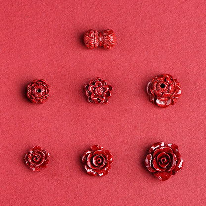 辰砂アクセサリーパーツ レッドカラーのアクセサリー制作パーツ ディテール