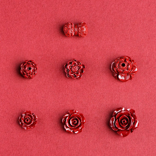 辰砂アクセサリーパーツ レッドカラーのアクセサリー制作パーツ ディテール